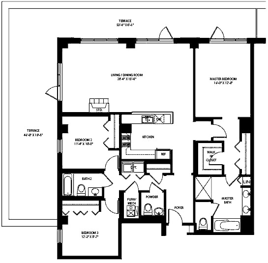 3140 N Sheffield Floorplan - 702 Tier*